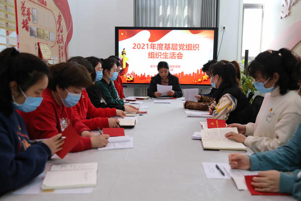 新建幼儿园党支部召开2021年度基层党组织组织生活会和民主评议党员大会